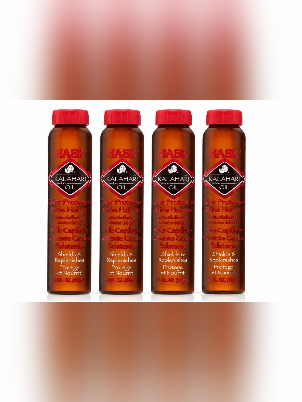 BUNDLE OF 4 Hask Kalahari Melon Oil Color Protection SHINE Oil - 18ml￼